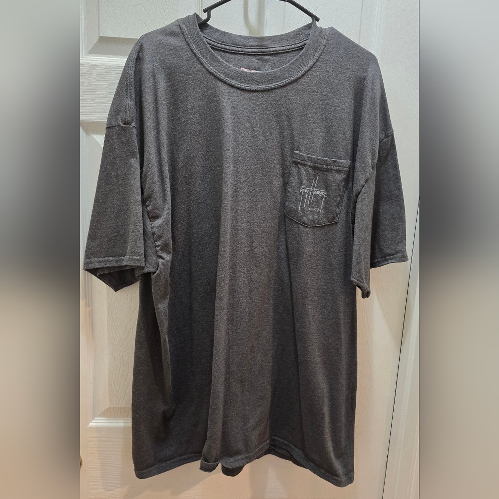 Guy Harvey Charcoal Pocket Tee 2xl